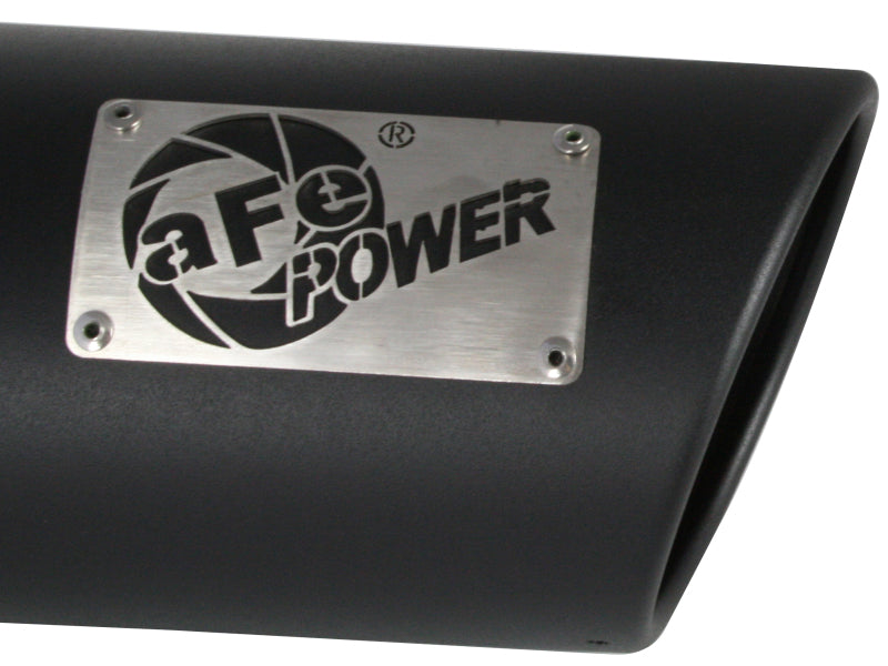 aFe 49T40501-B12 Power Diesel Exhaust Tip Black- 4 in In x 5 out X 12 in Long Bolt On (Right)