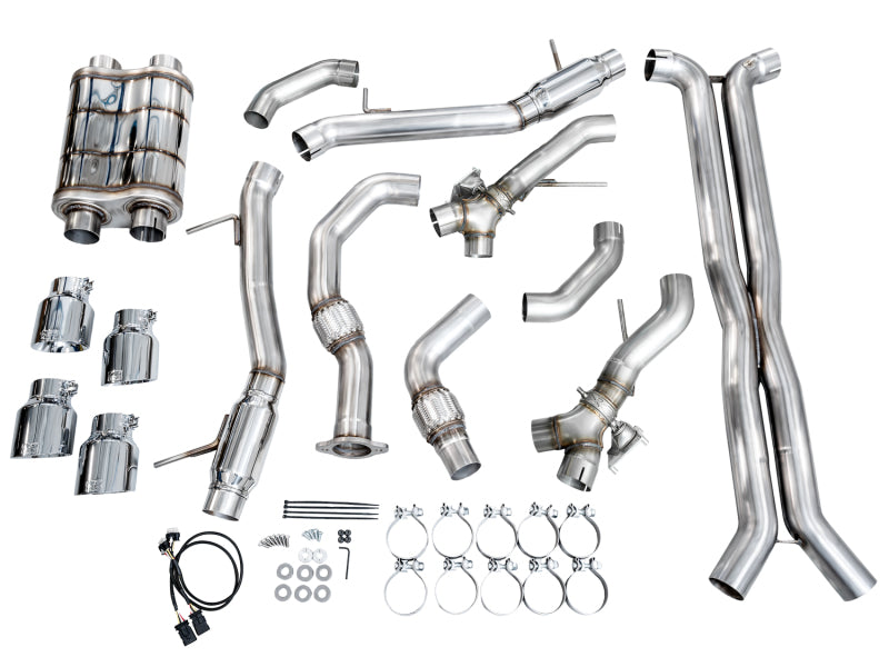 AWE Tuning 3025-42436 2021+ Cadillac CT4-V Blackwing SwitchPath Exhaust - Chrome Silver Tips