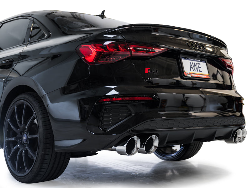 AWE Tuning 3015-42897 AWE 22-24 Audi 8Y S3 Touring Edition Exhaust - Chrome Silver Tips