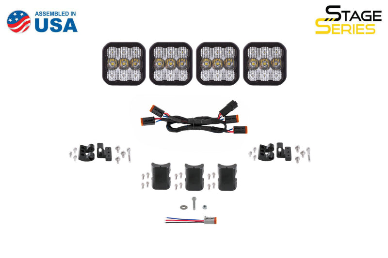 Diode Dynamics DD6795 SS5 Sport Universal CrossLink 4-Pod Lightbar - Yellow Combo