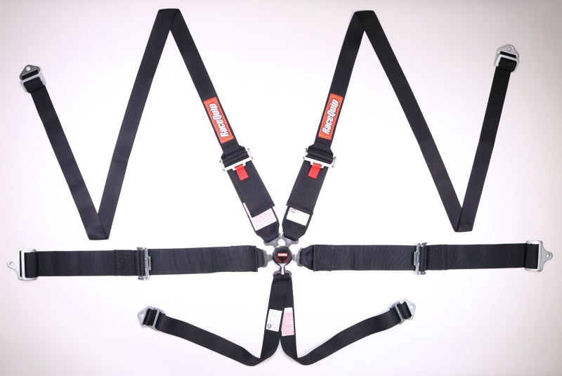 Racequip RQP747007 6pt Harness Camlock HNR Black SFI