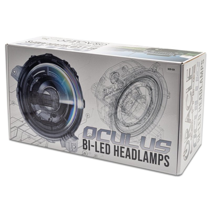 ORACLE Lighting 5839-504-PSC Oracle Oculus BiLED Projector Headlights for Jeep JL/Gladiator JT Satin Silver 5500K SEE WARRANTY