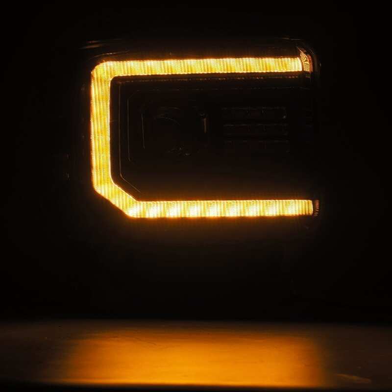 AlphaRex 880615 14-18 GMC Sierra LUXX LED Proj Headlights Plank Style Black w/Activ Light/Seq Signal/DRL