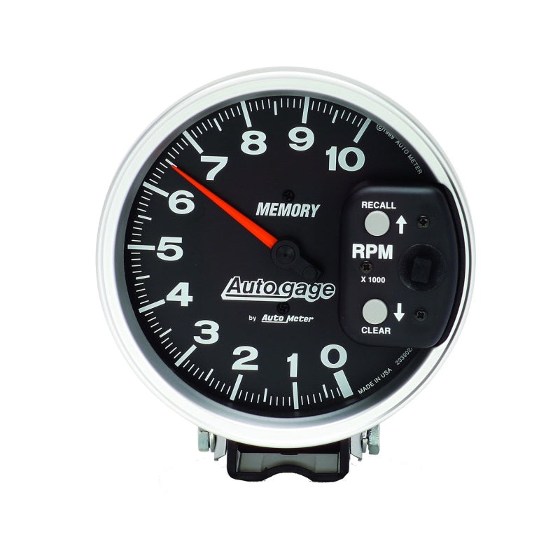 AutoMeter 233902 Autometer 5 inch 10,000 RPM w/ Peak Memory Pedestal Tachometer Auto Gauge - Black