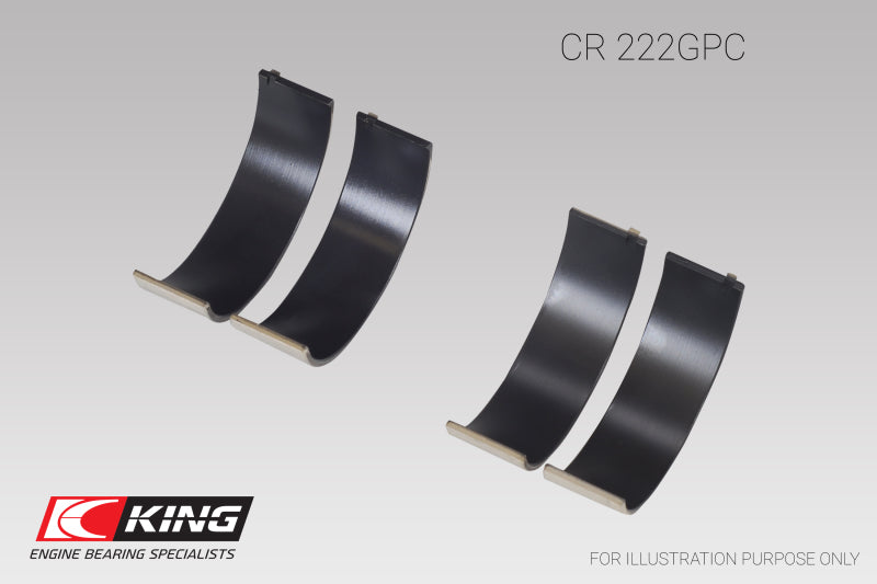 King Engine Bearings CR222GPC BMW N55B30A Sputter Replacement Rod Bearing Set - Size STD (2 Pair)