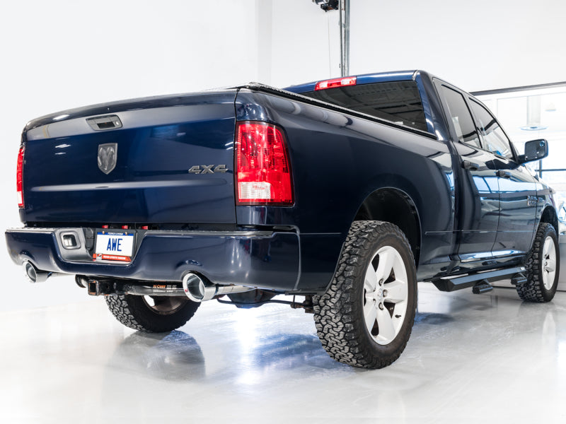 AWE Tuning 3015-32002 09-18 RAM 1500 5.7L (w/Cutouts) 0FG Dual Rear Exit Cat-Back Exhaust - Chrome Silver Tips