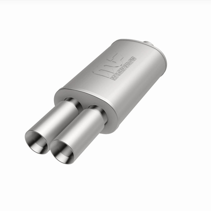 Magnaflow Perf Exhaust MAG14815 Stainless Muffler 2.25in In / Dual 3in Tips Out