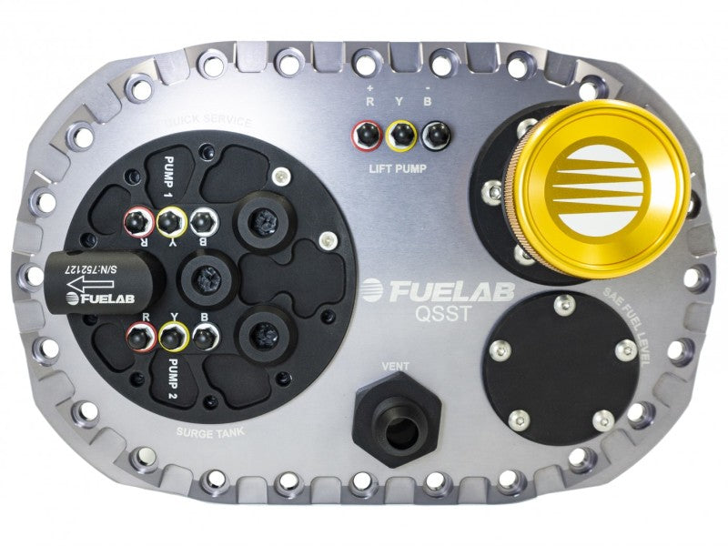 Fuelab 62712-3 Quick Service Surge Tank w/Bosch Lift Pump & Dual 500LPH Brushed Pumps w/Controller -Titanium