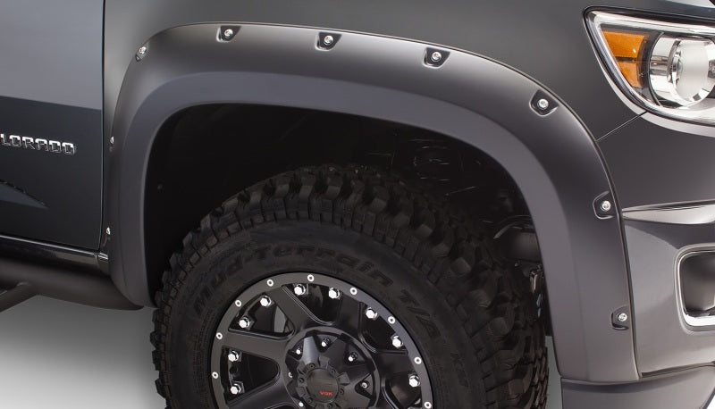 Bushwacker 40970-02 15-18 Chevy ado Fleetside Pocket Style Flares 4pc 74.0in Bed - Black
