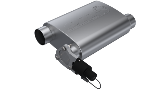 QTP 13300C 3in Weld-On 304SS Screamer Muffler w/Bolt-On QTEC Electric Cutout