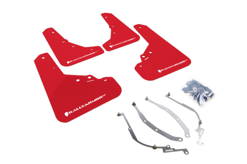 Rally Armor MF25-UR-RD/WH 12-18 Fiat 500 Red Mud Flap w/White Logo