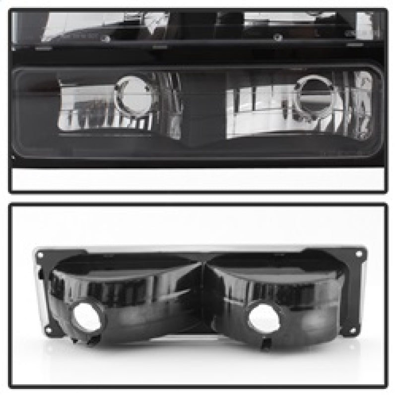 SPYDER 5072221 xTune Chevy Suburban 94-98 Headlights w/ Corner & Parking Lights 8pcs Black HD-JH-CCK88-AM-BK-SET