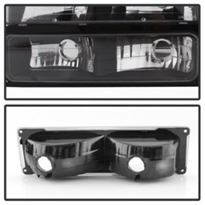 SPYDER 5072221 xTune Chevy Suburban 94-98 Headlights w/ Corner & Parking Lights 8pcs Black HD-JH-CCK88-AM-BK-SET