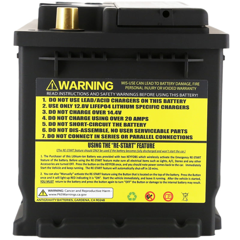 Antigravity Batteries AG-H7-40-RS Antigravity H7/Group 94R Lithium Car Battery w/Re-Start