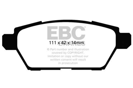 EBC DP31766C 06-09 Ford Fusion 2.3 Redstuff Rear Brake Pads