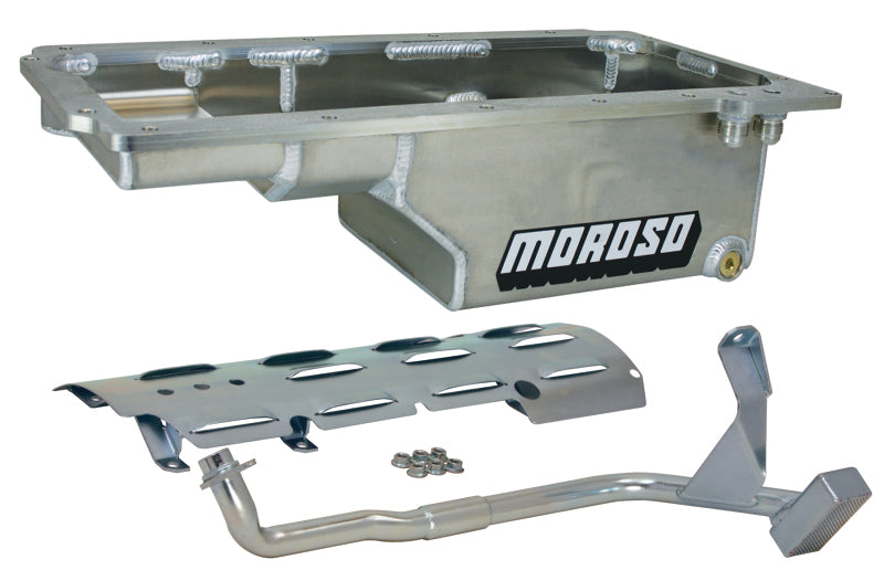 Moroso 21150 GM LS/93-02 F-Body (w/-10An Fitting) Deep Drag Race Baffled Wet Sump 6qt 9in Aluminum Oil Pan