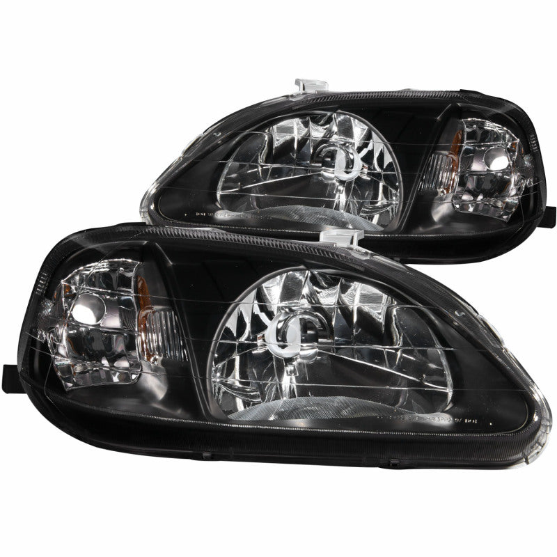 ANZO 121070 1999-2000 Honda Civic Crystal Headlights Black
