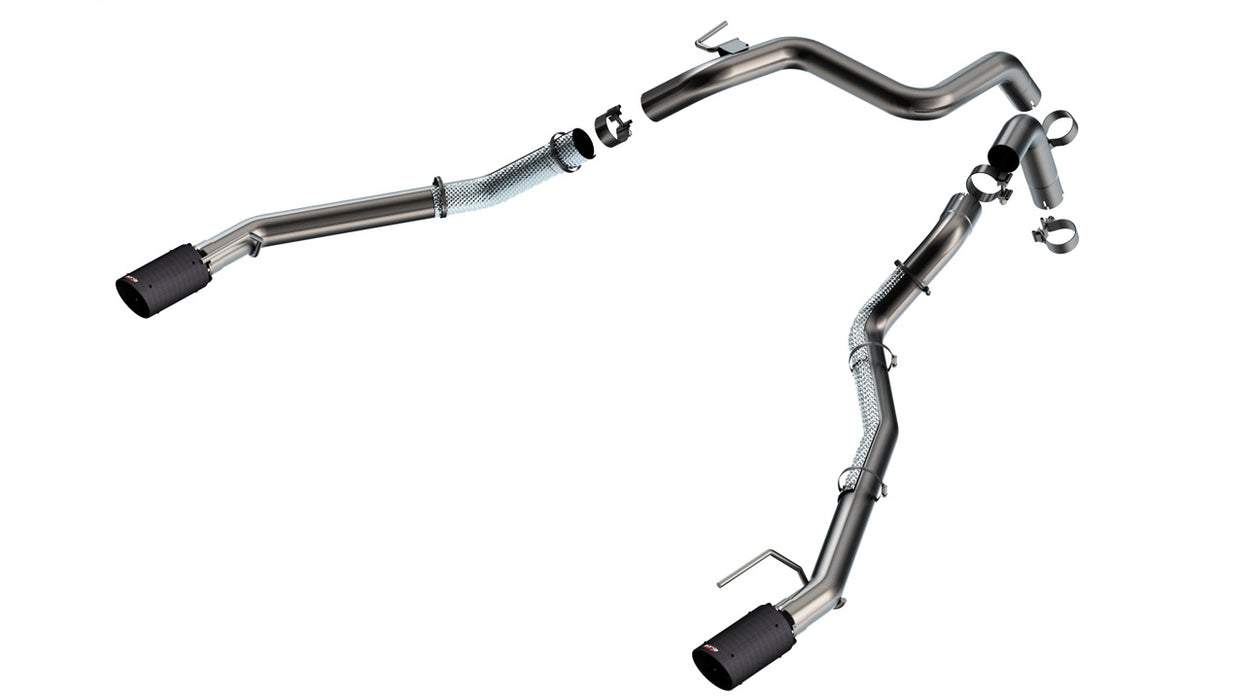 Borla 60743CFBA 24-25 Ford Ranger Raptor 2.75in Tail Pipe Kit 4in Tip - Carbon Fiber Black Anodized