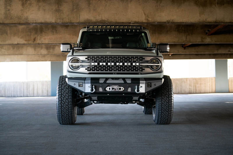 DV8 Offroad FBBR-01 2021+ Ford Bronco Front Bumper Winch Capable w/ Optional Bull Bar/Aux Light Opening