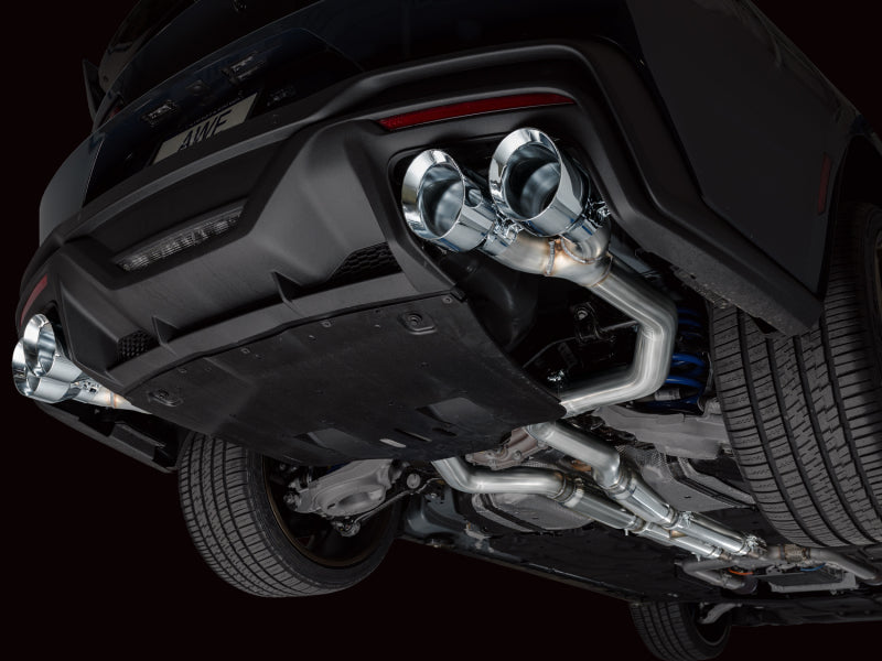 AWE Tuning 3020-42375 AWE 2024 Ford Mustang Dark Horse S650 RWD Track Edition Catback Exhaust w/ Quad Chrome Silver Tips