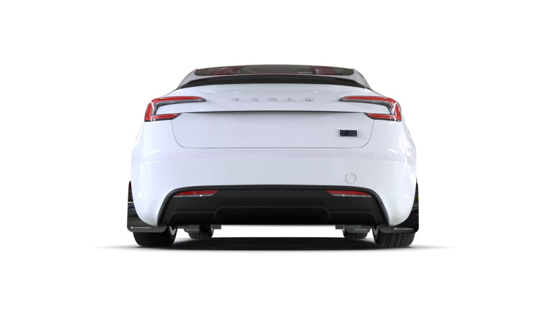 Rally Armor MF122-UR-BLK-WH 24-25 Tesla Model 3 Highland Black UR Mud Flap White Logo