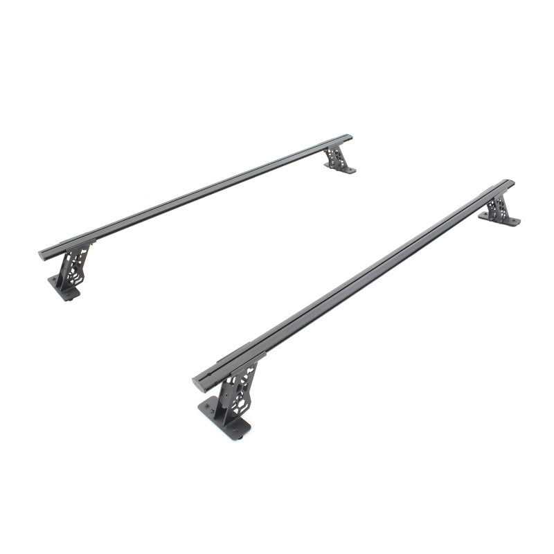 Go Rhino 5935015T 15-22 Ford F-150 / 07-21 Toy. Tundra XRS Cross Bars Kit - Tex Blk (Attch Tonneau Cvr T-Trk)