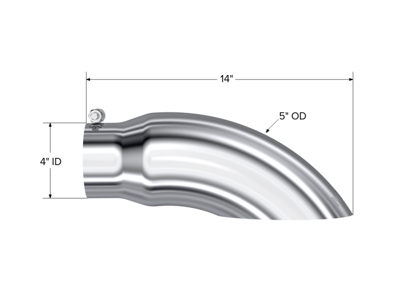 MBRP T5086 Universal Tip 5 O.D. Turn Down 4 inlet 14 length