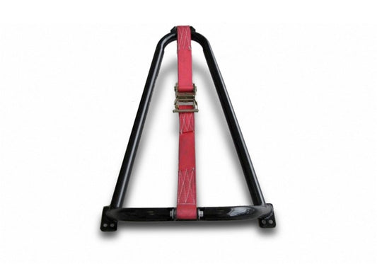 N-Fab BM1TCRD Bed Mounted Tire Carrier Universal - Gloss Black - Red Strap