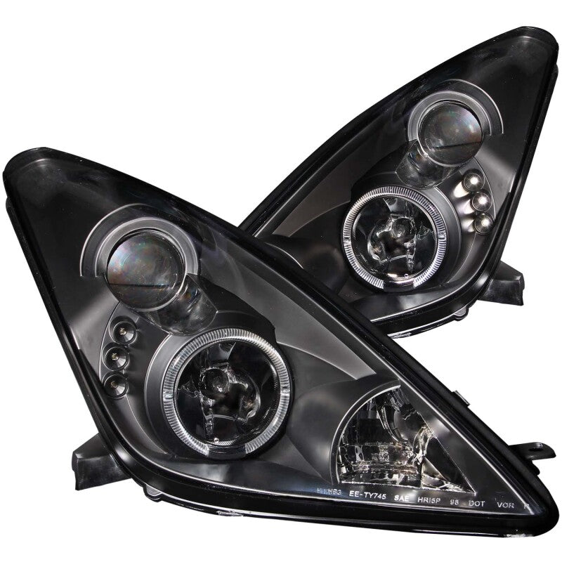 ANZO 121387 2000-2005 Toyota Celica Projector Headlights w/ Halo Black