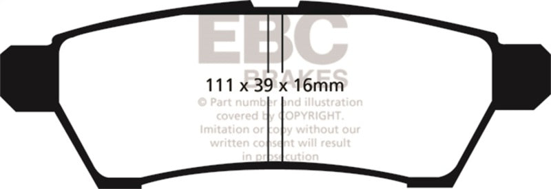 EBC DP61746 05+ Nissan Frontier 2.5 2WD Greenstuff Rear Brake Pads