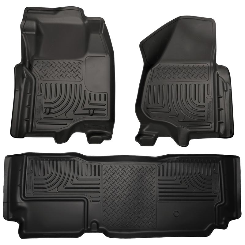 Husky Liners 99721 2012.5 Ford SD Super Cab WeatherBeater Combo Black Floor Liners (w/o Manual Trans Case)