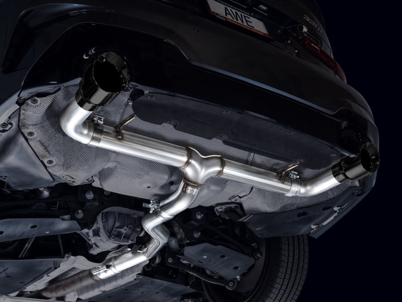 AWE Tuning 3020-33429 AWE 19-23 BMW 330i / 21-23 BMW 430i Base G2X Track Edition Axle Back Exhaust - Diamond Black