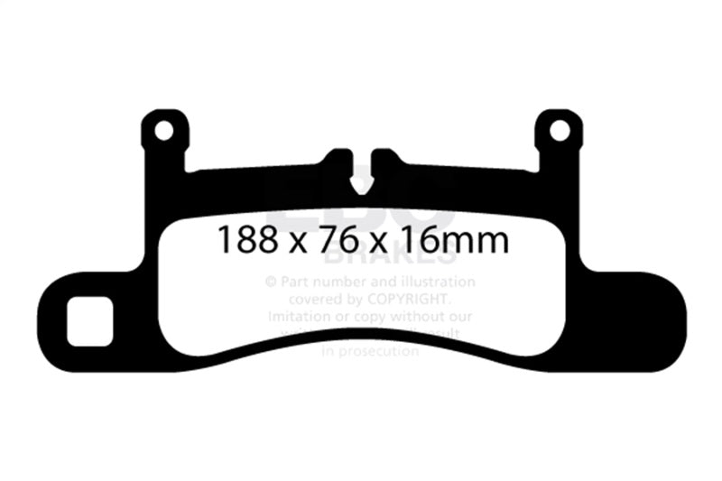 EBC DP42098R 12-15 Porsche 911 (991) (Cast Iron Rotor only) 3.4 Carrera Yellowstuff Rear Brake Pads