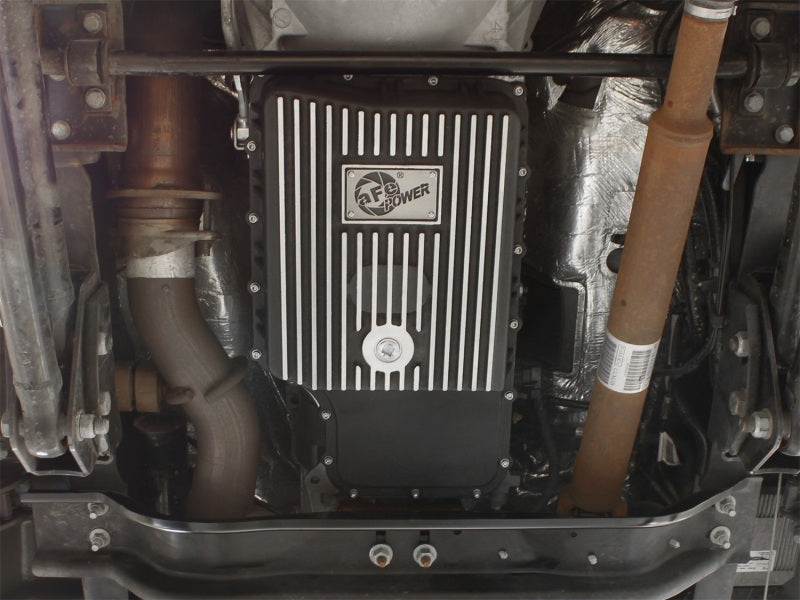 aFe 46-70182 Power Transmission Pan Black Machined 11-14 Ford 6R140 Trucks V8 6.7L (td)