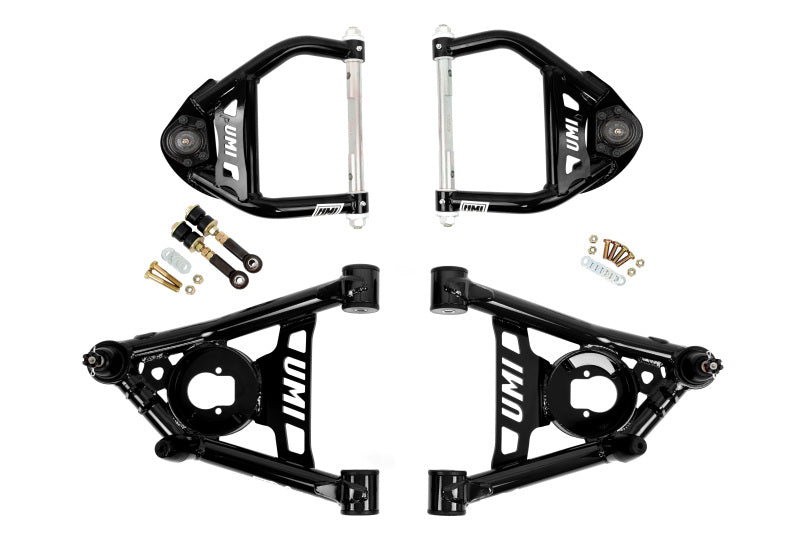 UMI Performance 403133-B 64-72 GM A-Body Tubular Upper & Lower Front A-Arm Kit - Black