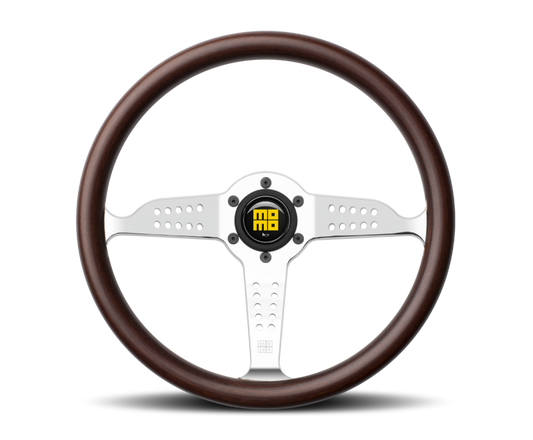 MOMO GRA35WD0P Momo Super Grand Prix Steering Wheel 350 mm - Mahogany Wood/Polished Spokes