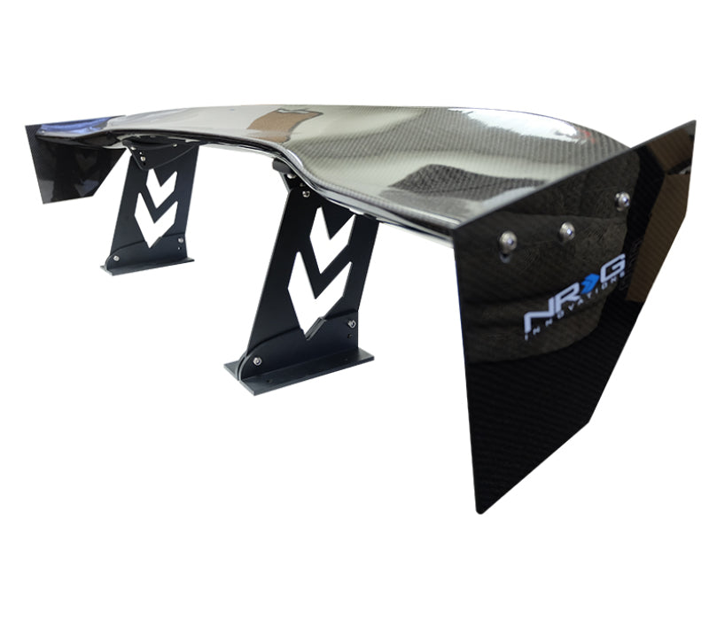 NRG CARB-A590NRG Carbon Fiber Spoiler - Universal (59in.) Logo Large End Plates