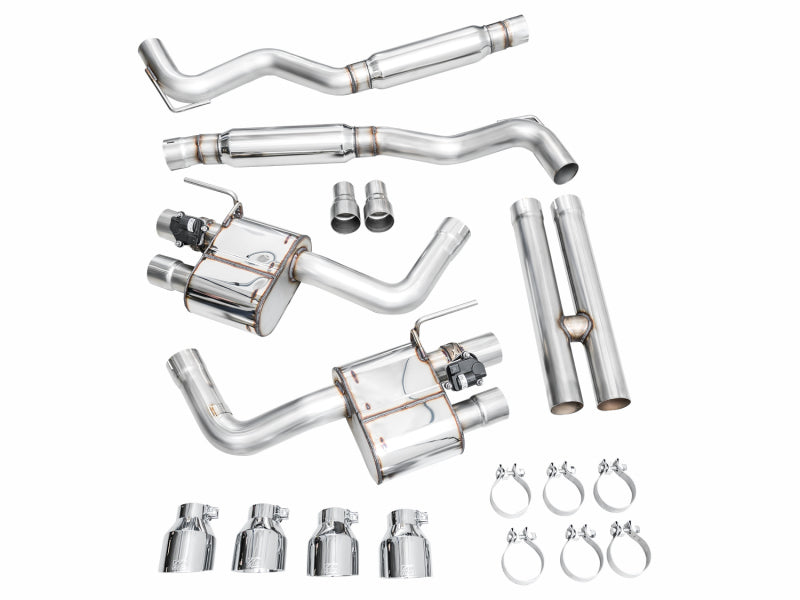 AWE Tuning 3025-42650 AWE 2024 Ford Mustang GT Fastback S650 RWD SwitchPath Catback Exhaust w/ Quad Chrome Silver Tips