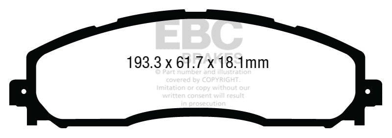 EBC DP63016 13+ Ford F250 (inc Super Duty) 6.2 (2WD) Greenstuff Rear Brake Pads
