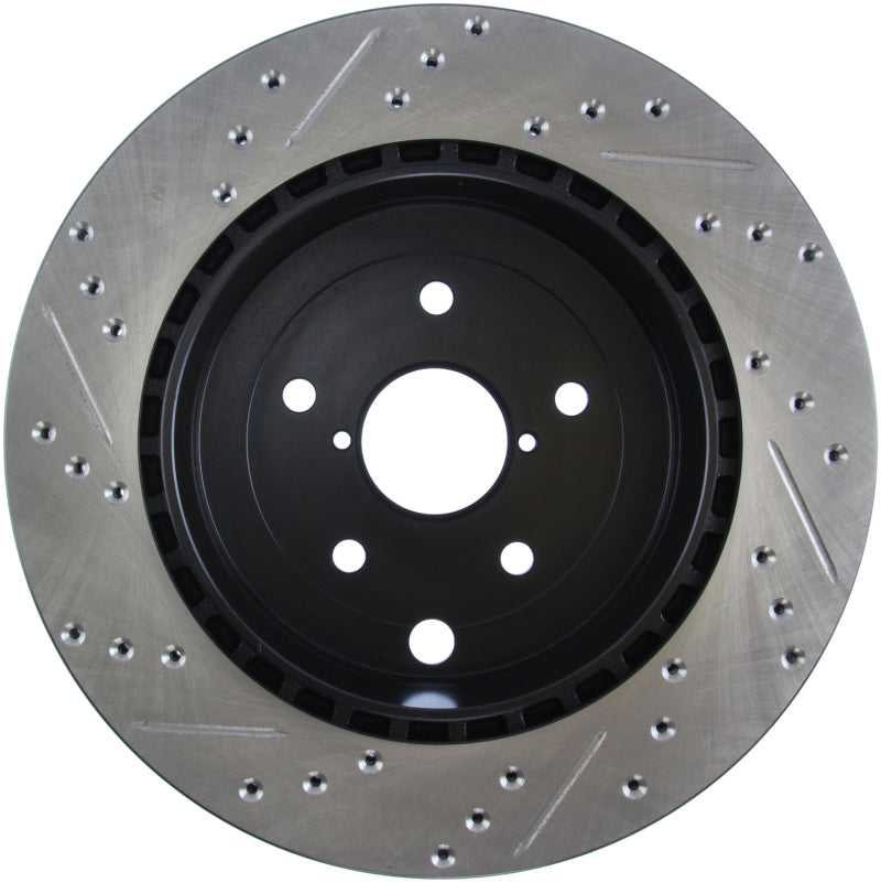 Stoptech 127.47030L StopTech 08+ Subaru STI (Will Not Fit 05-07) Slotted & Drilled Sport Brake Rotor