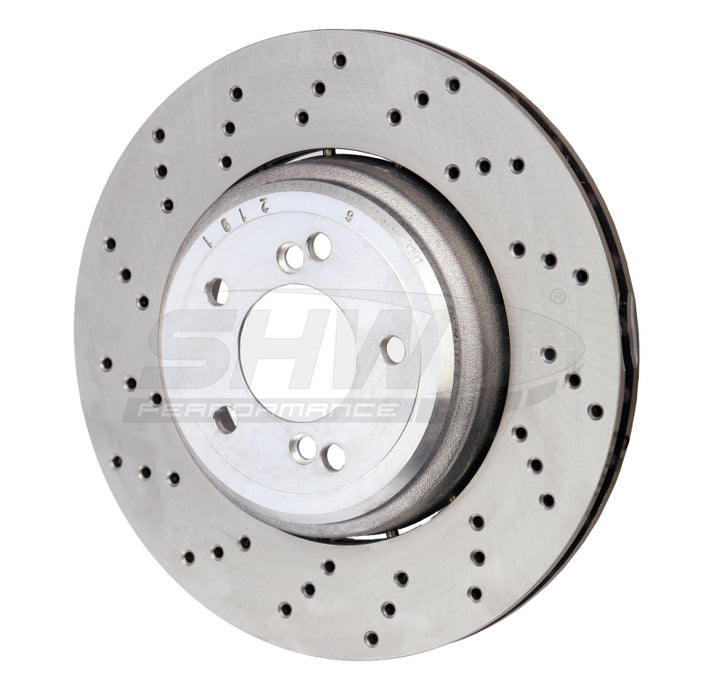 SHW Performance BRL42853 SHW 08-13 BMW M3 4.0L Left Rear Cross-Drilled Lightweight Brake Rotor (34212283803)