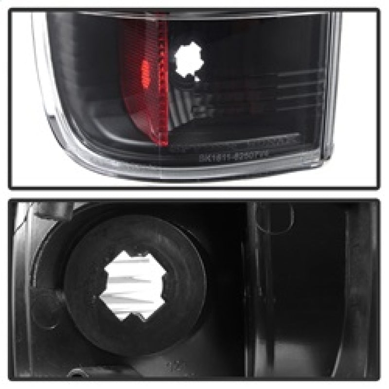 SPYDER 5084712 Spyder 08-16 Ford Super Duty F-250 V3 Light Bar LED Tail Lights - Black (ALT-YD-FS07V3-LBLED-BK)