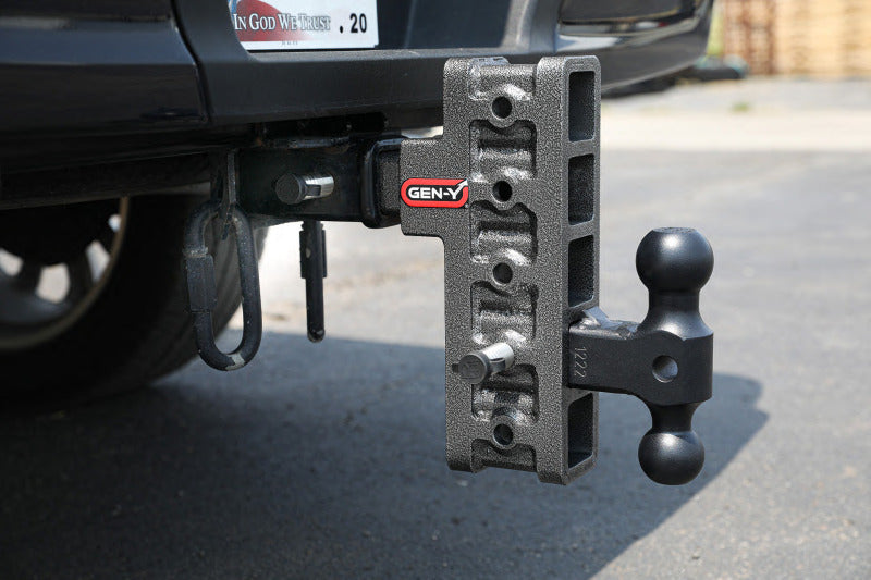 GEN-Y Hitch GH-1924 Gen-Y Mega Duty 2.5in Shank 6in Offset Drop 32K Hitch w/GH-0161 Dual-Ball/GH-0162 Pintle Lock
