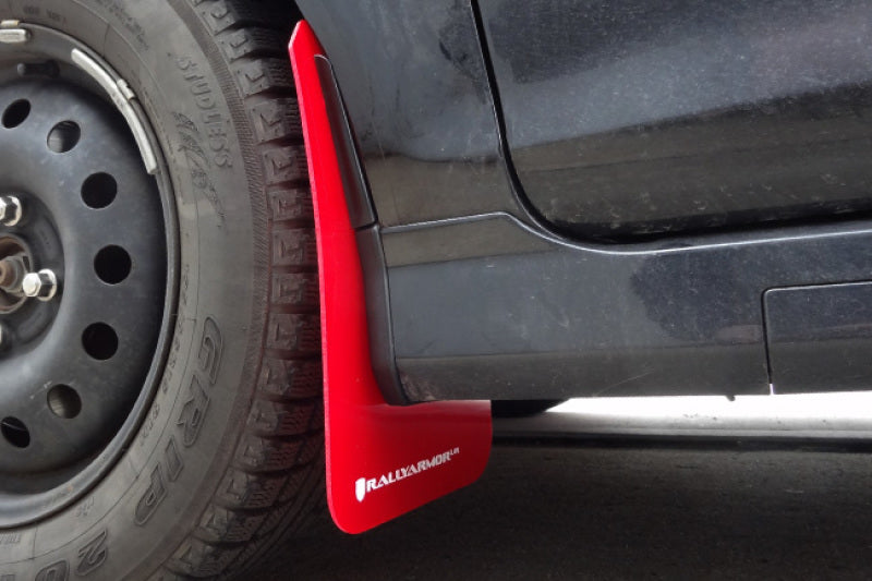 Rally Armor MF29-UR-RD/WH 13-19 Ford Fiesta ST Red UR Mud Flap w/White Logo