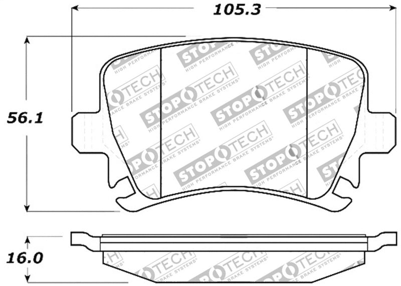 Stoptech 309.11080 StopTech Performance 06-09 Audi A3 / 05-09 Audi A4/A6 / 08-09 Audi TT / 06-09 VW GTI / 06-09 Jetta