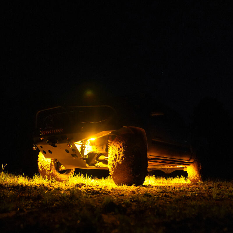 KC HiLiTES 91041 Cyclone V2 LED - Rock Light - 6-Light System - Amber - 5W Flood Beam
