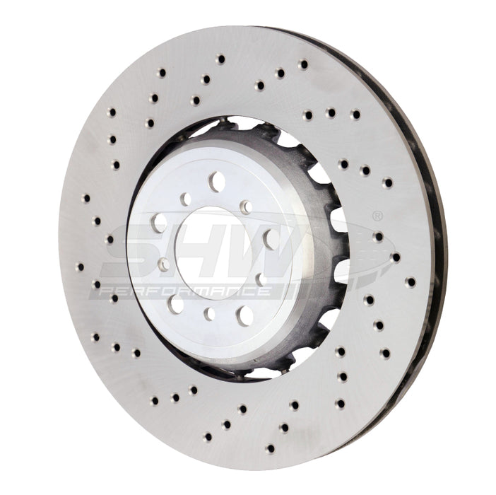 SHW Performance BFL44809 SHW 15-18 BMW M3 3.0L Left Front Cross-Drilled Lightweight Brake Rotor (34112284809)