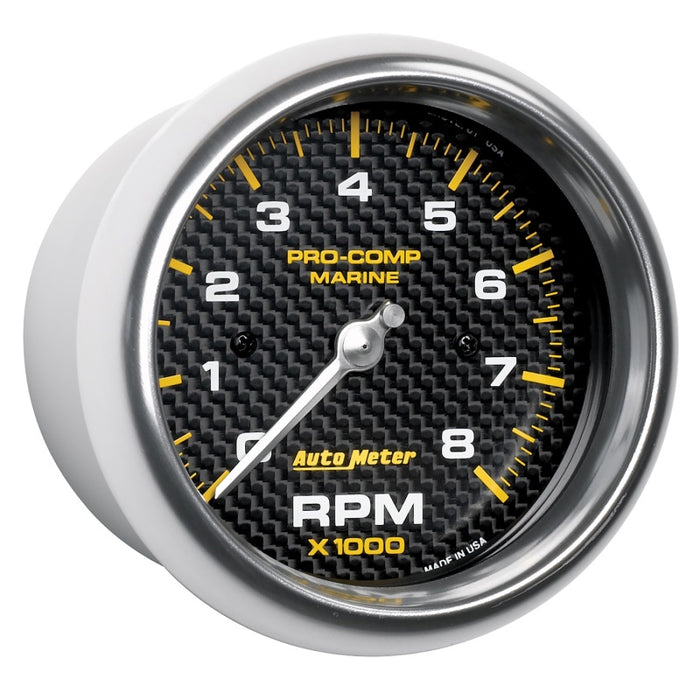 AutoMeter 200779-40 Autometer Marine Carbon Fiber 3-3/8in 8k RPM Tachometer