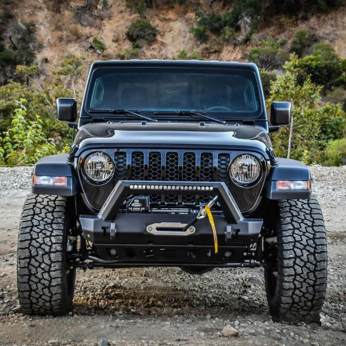 Westin 59-80085 18-19 Jeep Wrangler JL Stubby Front Bumper - Textured Black