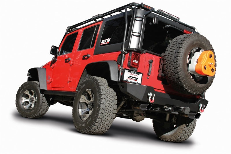 Borla 11860BC 12-14 Jeep Wrangler JK 2/4Dr Rr Section ATAK Single Square Rlld Angle-Cut Black Chrome Exhaust